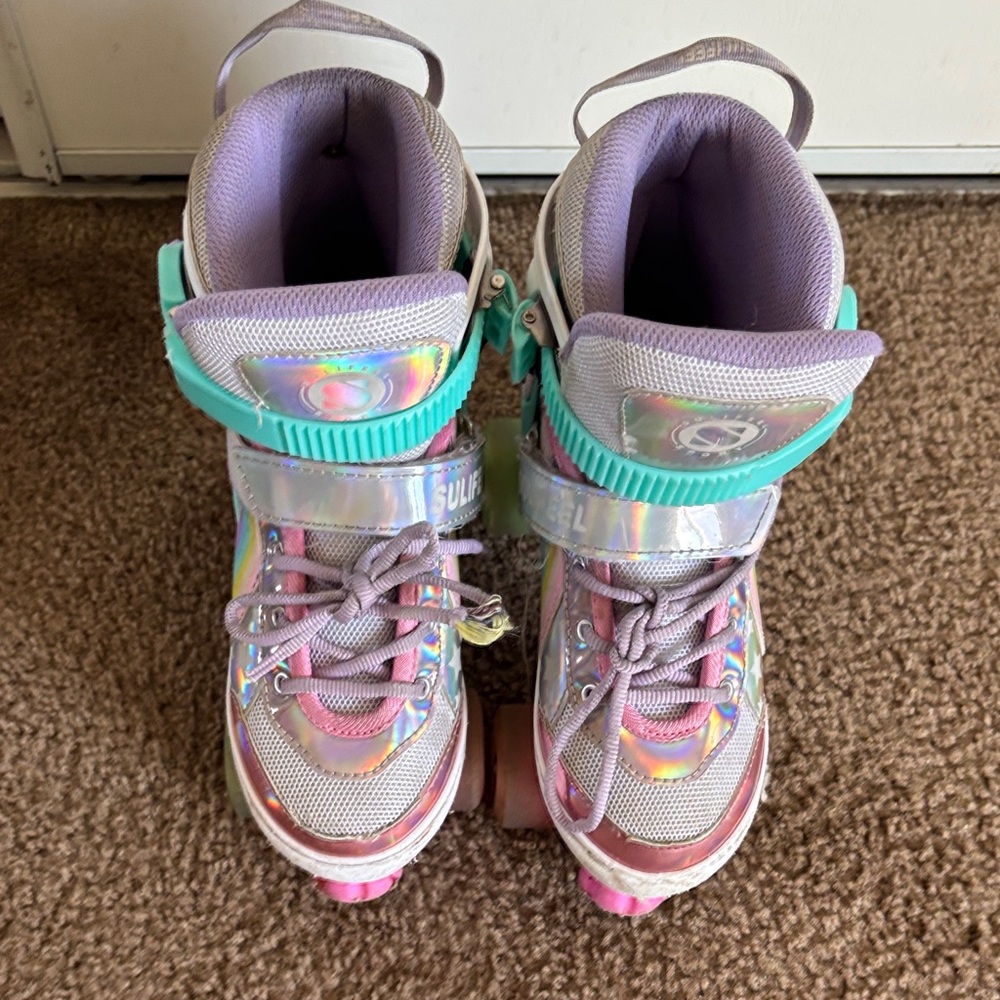 Kids Holographic Roller Sneakers